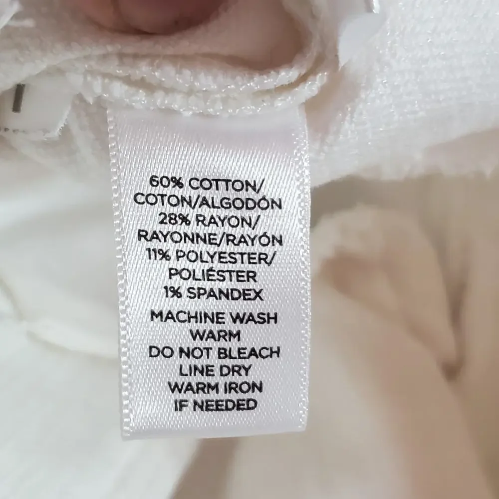 Ann Taylor LOFT Womens Size 2P Marisa Cropped Pants Off White Cream Stretch